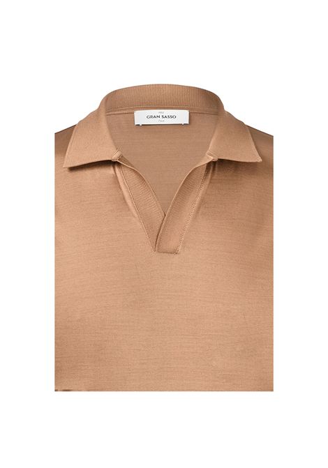 Polo Gran sasso Skipper uomo 6018974020 Marrone filo di scozia maniche corte maglia Gran sasso | Polo | 6018974020176
